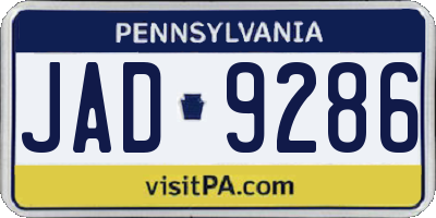 PA license plate JAD9286