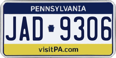 PA license plate JAD9306