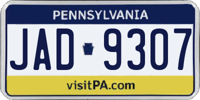 PA license plate JAD9307