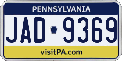 PA license plate JAD9369