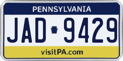 PA license plate JAD9429