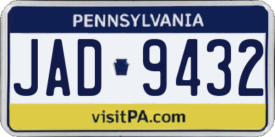 PA license plate JAD9432