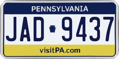 PA license plate JAD9437