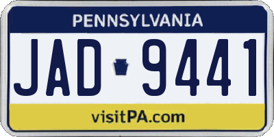 PA license plate JAD9441