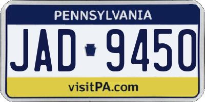 PA license plate JAD9450