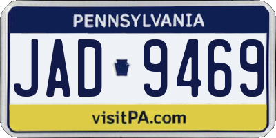 PA license plate JAD9469