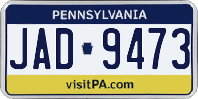 PA license plate JAD9473