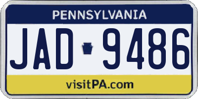 PA license plate JAD9486