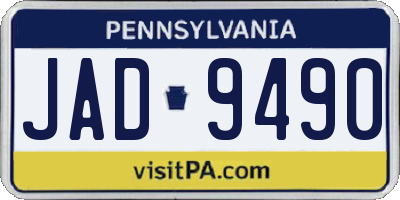 PA license plate JAD9490