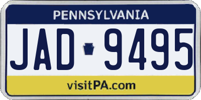 PA license plate JAD9495