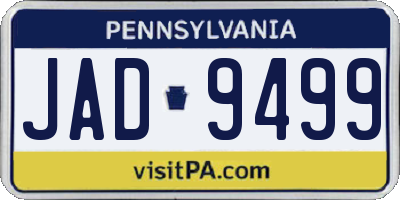PA license plate JAD9499