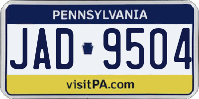 PA license plate JAD9504