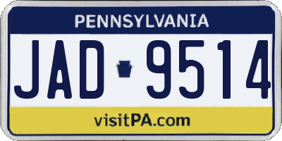 PA license plate JAD9514