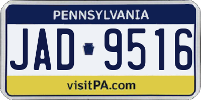 PA license plate JAD9516