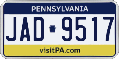 PA license plate JAD9517