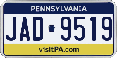 PA license plate JAD9519
