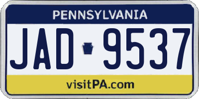 PA license plate JAD9537