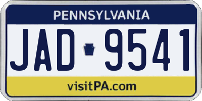 PA license plate JAD9541