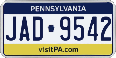 PA license plate JAD9542