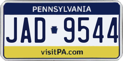 PA license plate JAD9544