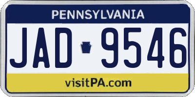 PA license plate JAD9546