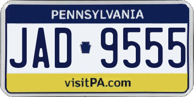 PA license plate JAD9555