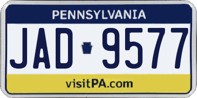 PA license plate JAD9577