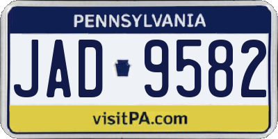 PA license plate JAD9582