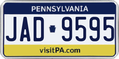 PA license plate JAD9595