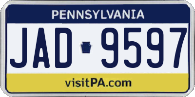 PA license plate JAD9597