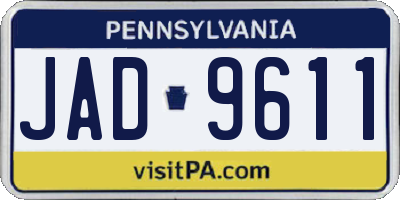 PA license plate JAD9611