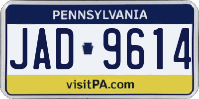 PA license plate JAD9614