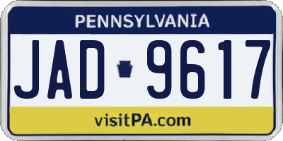 PA license plate JAD9617