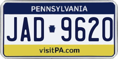 PA license plate JAD9620