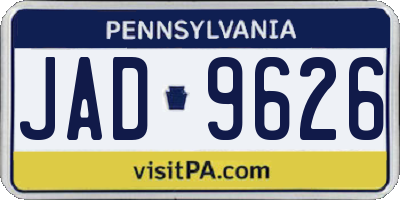 PA license plate JAD9626