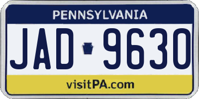 PA license plate JAD9630