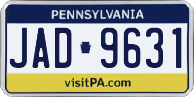 PA license plate JAD9631