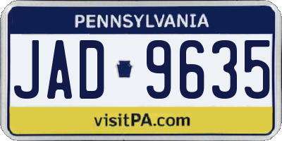 PA license plate JAD9635