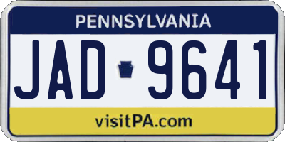 PA license plate JAD9641