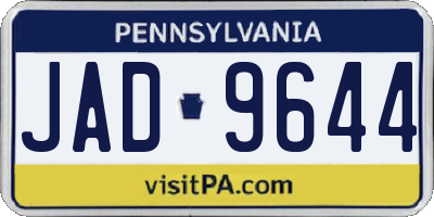 PA license plate JAD9644