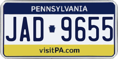 PA license plate JAD9655