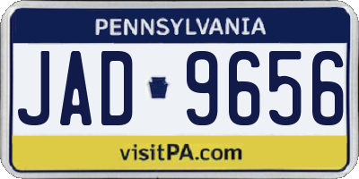 PA license plate JAD9656