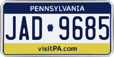 PA license plate JAD9685