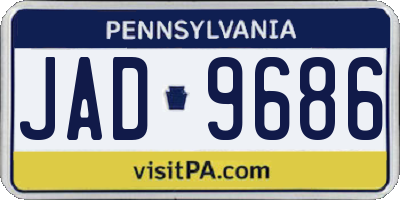 PA license plate JAD9686