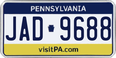 PA license plate JAD9688