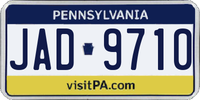 PA license plate JAD9710