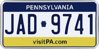 PA license plate JAD9741