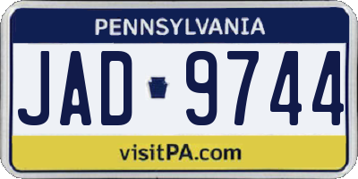PA license plate JAD9744