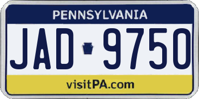 PA license plate JAD9750