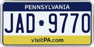 PA license plate JAD9770